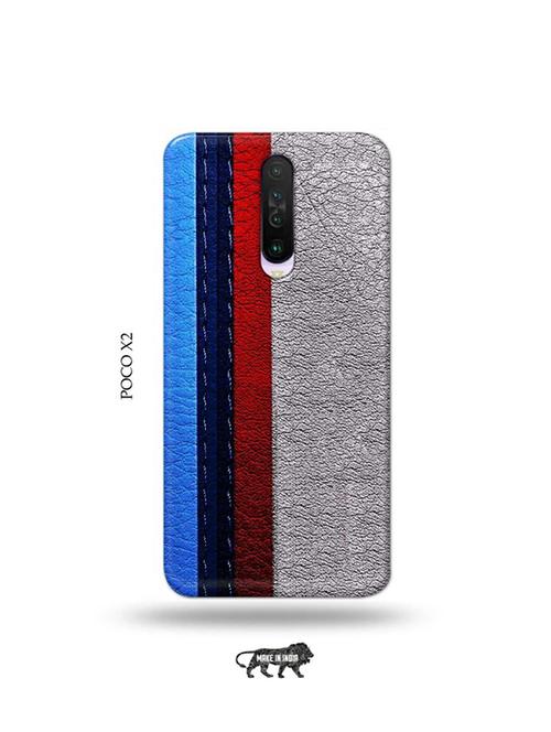 tweakymod designer printed hard case | leather strips back cover compatible with poco x2 - 19078965 - Very Small Image - 1