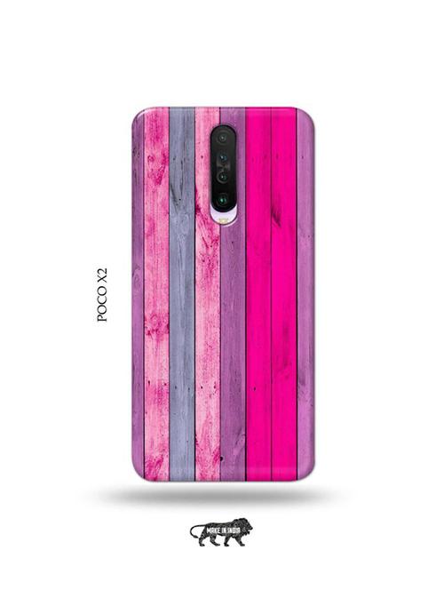 tweakymod designer printed hard case | pink wood back cover compatible with poco x2 - 19078967 - Very Small Image - 1