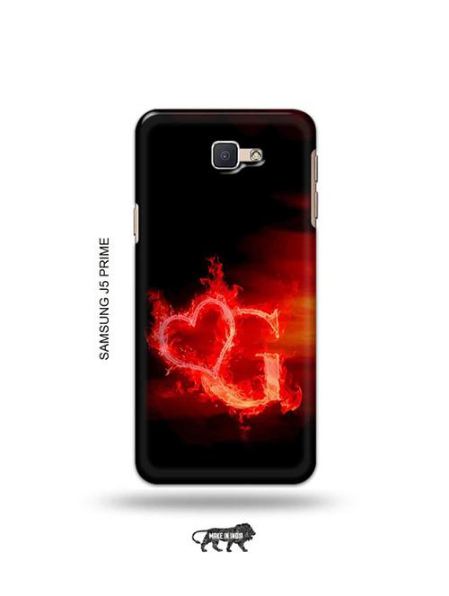 tweakymod designer printed hard case | fire heart letter g back cover compatible with samsung j5 prime - 19079169 - Very Small Image - 1