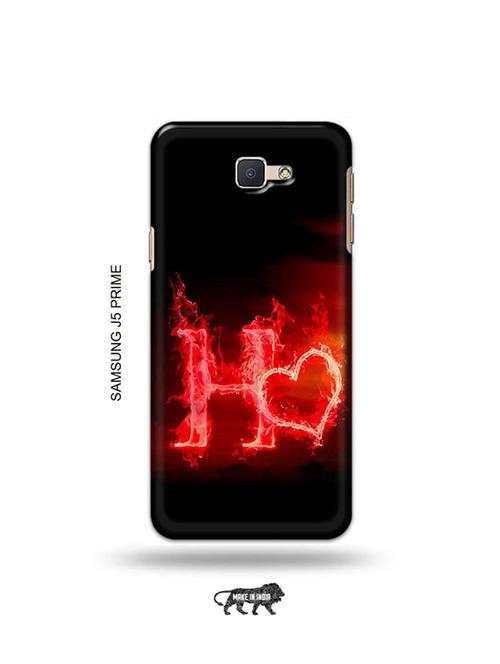 tweakymod designer printed hard case | fire heart letter h back cover compatible with samsung j5 prime - 19079171 - Very Small Image - 1