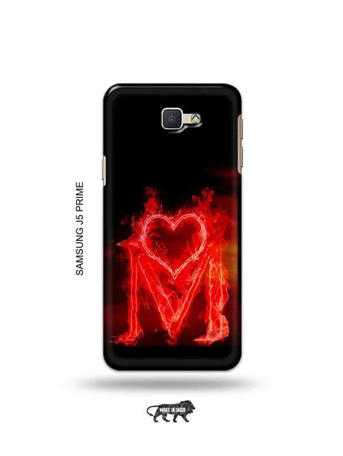 tweakymod designer printed hard case | fire heart letter m back cover compatible with samsung j5 prime - 19079177 - Very Small Image - 1