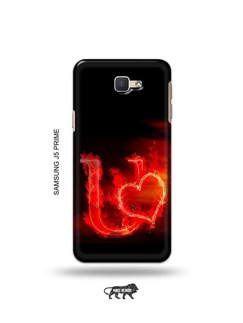tweakymod designer printed hard case | fire heart letter u back cover compatible with samsung j5 prime - 19079196 - Very Small Image - 1