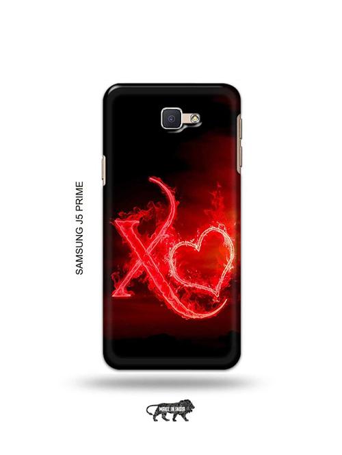 tweakymod designer printed hard case | fire heart letter x back cover compatible with samsung j5 prime - 19079201 - Very Small Image - 1