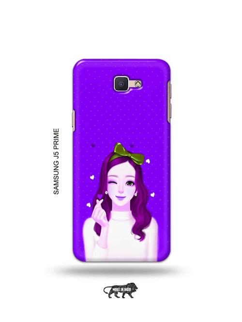 tweakymod designer printed hard case | lovely girl purple back cover compatible with samsung j5 prime - 19079278 - Very Small Image - 1