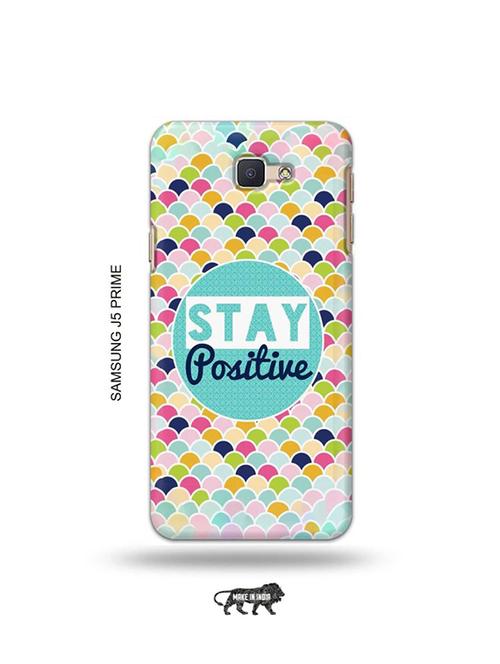 tweakymod designer printed hard case | stay positive back cover compatible with samsung j5 prime - 19079476 - Very Small Image - 1