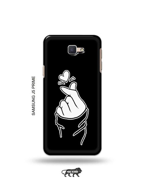 tweakymod designer printed hard case | korean heart gesture black back cover compatible with samsung j5 prime - 19079528 - Very Small Image - 1