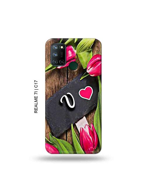 tweakymod designer printed hard case | flower letter v back cover compatible with realme 7i, realme c17 - 19079790 - Very Small Image - 1