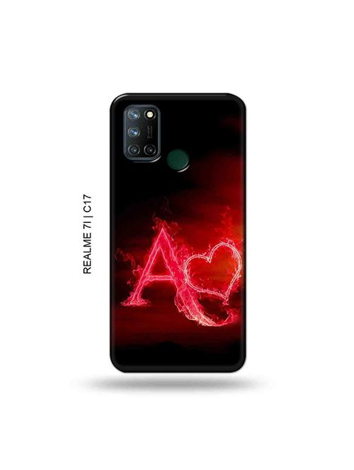 tweakymod designer printed hard case | fire heart letter a back cover compatible with realme 7i, realme c17 - 19079797 - Very Small Image - 1