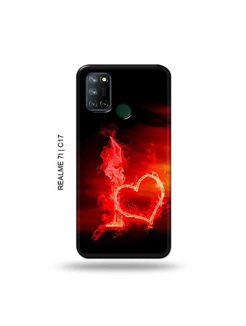 tweakymod designer printed hard case | fire heart letter i back cover compatible with realme 7i, realme c17 - 19079805 - Very Small Image - 1