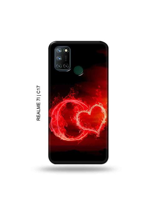 tweakymod designer printed hard case | fire heart letter o back cover compatible with realme 7i, realme c17 - 19079811 - Very Small Image - 1