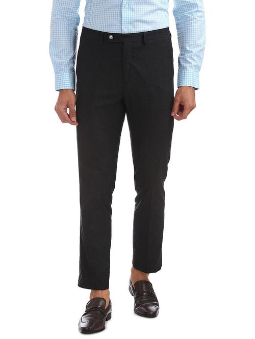 mid rise flat front casual trouser - 19080531 - Very Small Image - 1