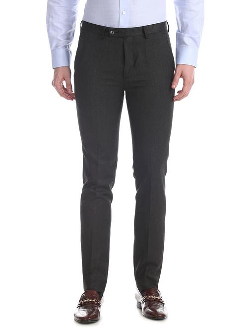 mid rise flat front casual trouser - 19080540 - Very Small Image - 1