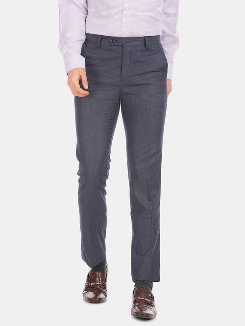 mid rise flat front casual trouser - 19080544 - Very Small Image - 1