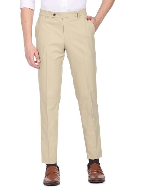 mid rise flat front casual trouser - 19080548 - Very Small Image - 1