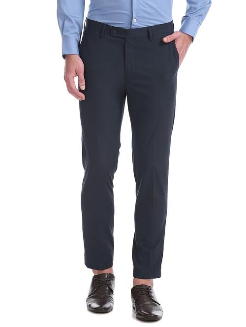 mid rise flat front casual trouser - 19080570 - Very Small Image - 1