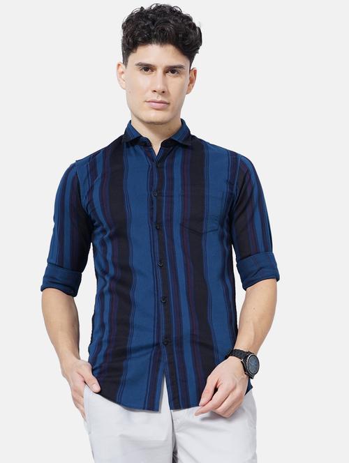 mens stripes casual shirt - 19081738 - Very Small Image - 1