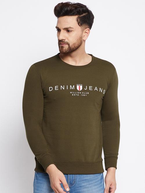 olive coloured printed sweatshirt - 19081849 - Very Small Image - 1