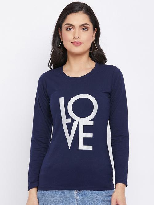 blue coloured printed regular tee - 19082218 - Very Small Image - 1