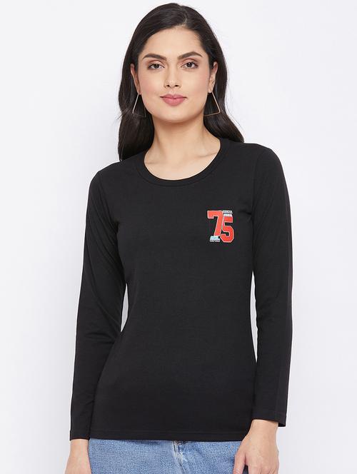 black coloured printed sweatshirt - 19082222 - Very Small Image - 1