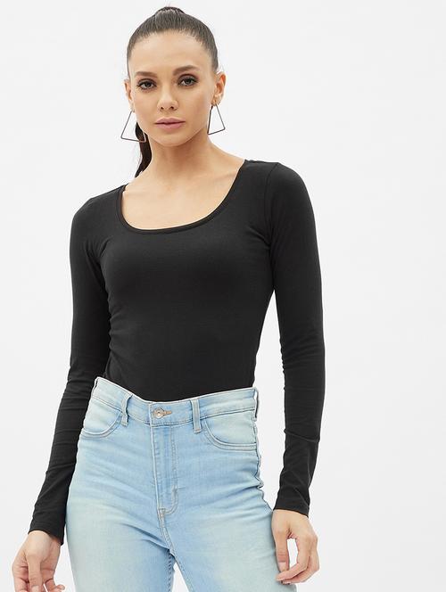 women's plain scoop neck t-shirt - 19083686 - Very Small Image - 1