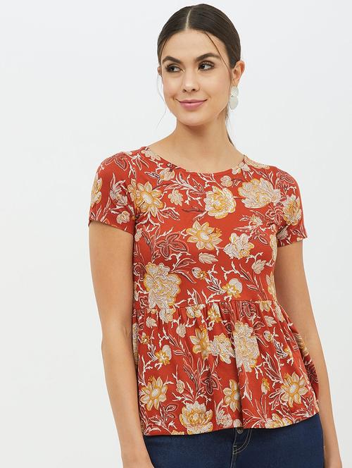 red viscose regular tee - 19083753 - Very Small Image - 1