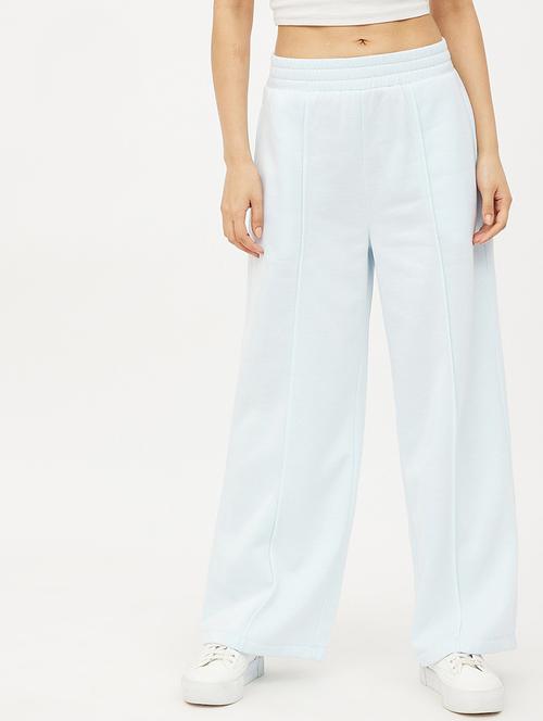 light blue solid track pant - 19083759 - Very Small Image - 1
