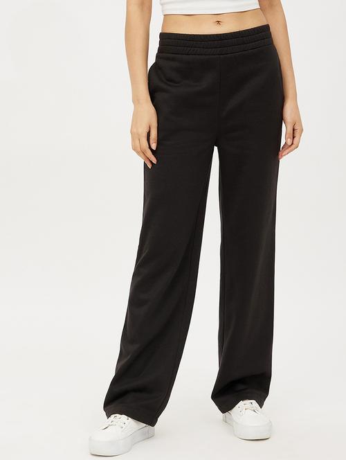 black solid track pant - 19083781 - Very Small Image - 1