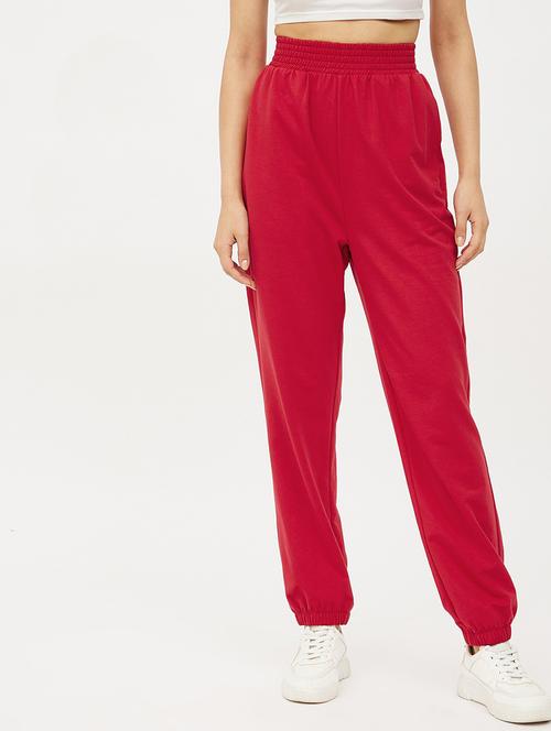 red solid track pant - 19083784 - Very Small Image - 1
