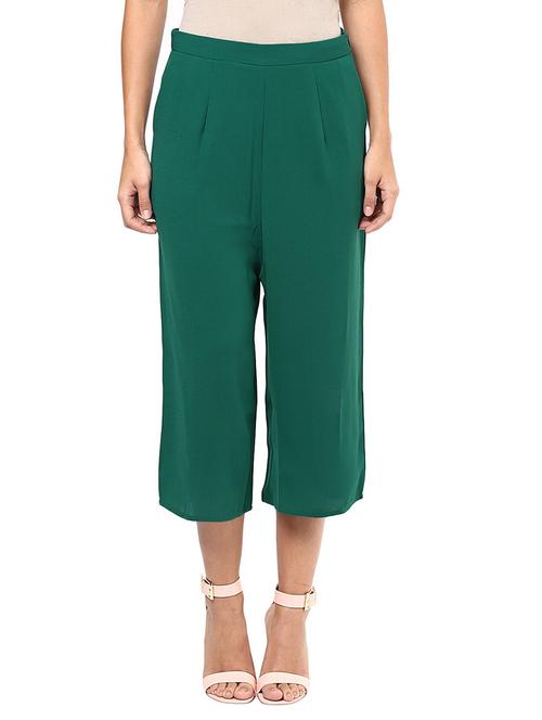 green mid rise solid trouser - 19083908 - Very Small Image - 1
