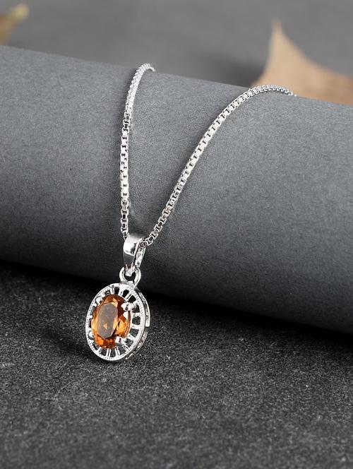 silver plated stone embellished pendant - 19085391 - Very Small Image - 1