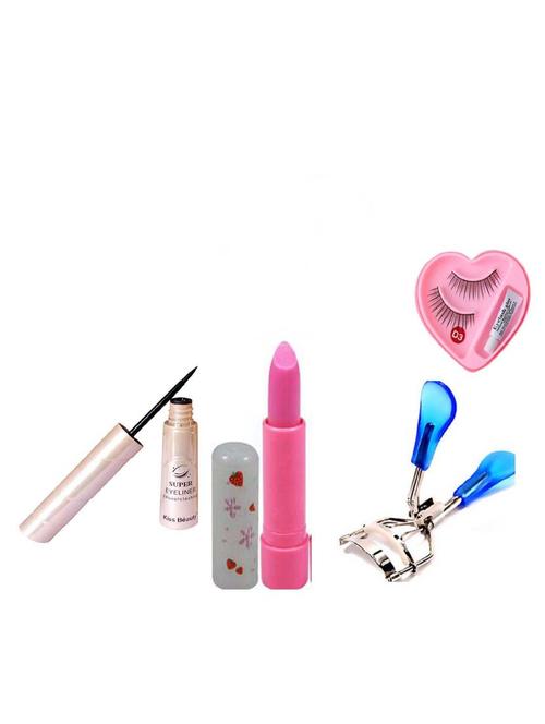 combo of lipstick, eyeliner,glue, eyelash curler, 1 pair eyelash - 19085720 - Very Small Image - 1