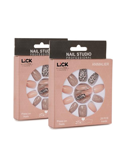 pack of 2 lick nude artificial reusable acrylic press on nails - 19086941 - Very Small Image - 1