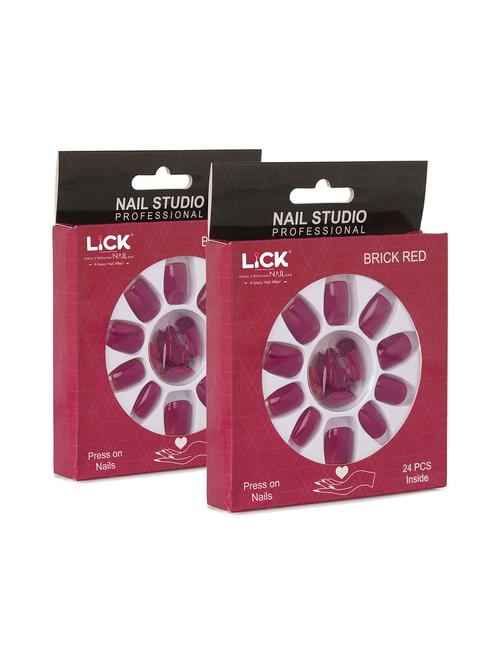 pack of 2 lick red artificial reusable acrylic press on nails - 19086943 - Very Small Image - 1