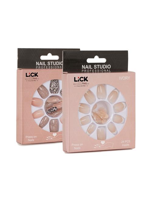 pack of 2 lick reusable artificial false acrylic press on nails - 19087002 - Very Small Image - 1