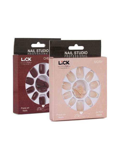 pack of 2 lick reusable artificial false acrylic press on nails - 19087005 - Very Small Image - 1