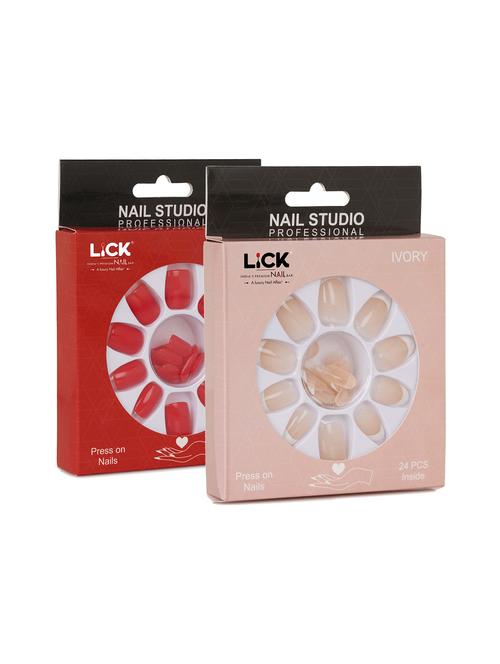 pack of 2 lick reusable artificial false acrylic press on nails - 19087010 - Very Small Image - 1