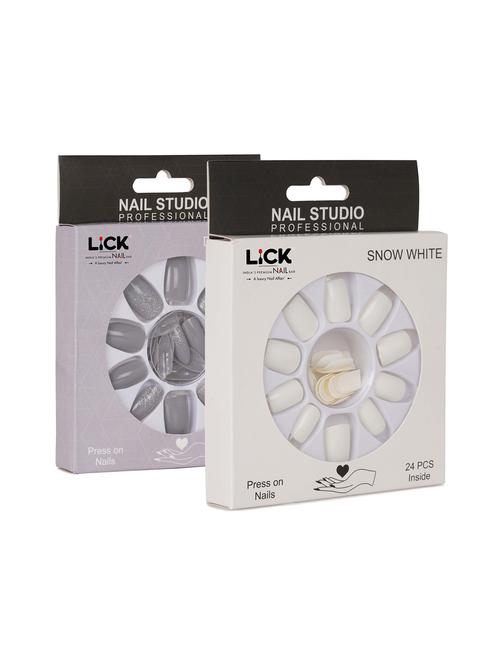 pack of 2 lick reusable artificial false acrylic press on nails - 19087036 - Very Small Image - 1
