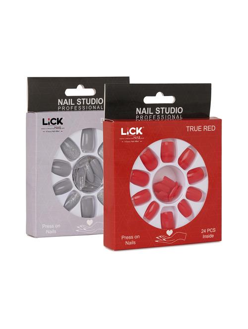 pack of 2 lick reusable artificial false acrylic press on nails - 19087046 - Very Small Image - 1