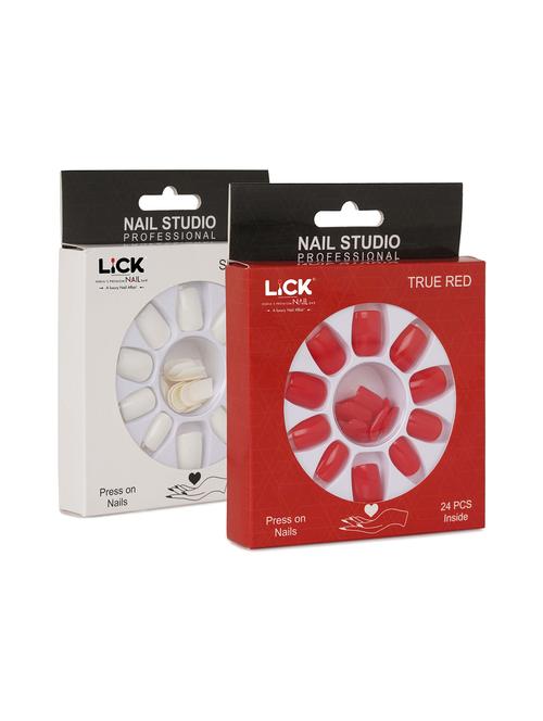 pack of 2 lick reusable artificial false acrylic press on nails - 19087050 - Very Small Image - 1