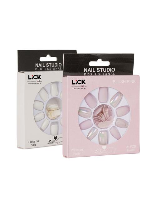 pack of 2 lick reusable artificial false acrylic press on nails - 19087060 - Very Small Image - 1