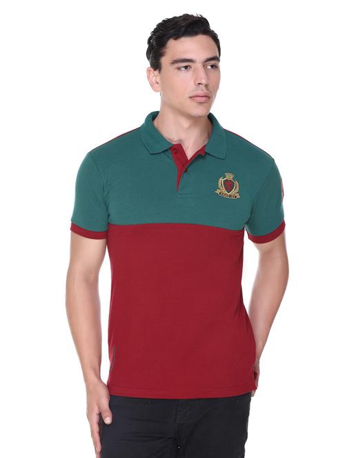 polo neck color block t-shirt - 19087105 - Very Small Image - 1