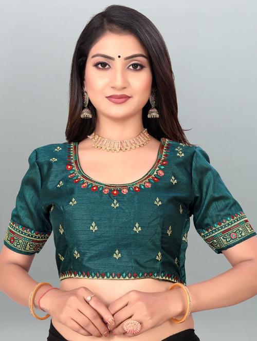 teal green embroidered blouse - 19087371 - Very Small Image - 1