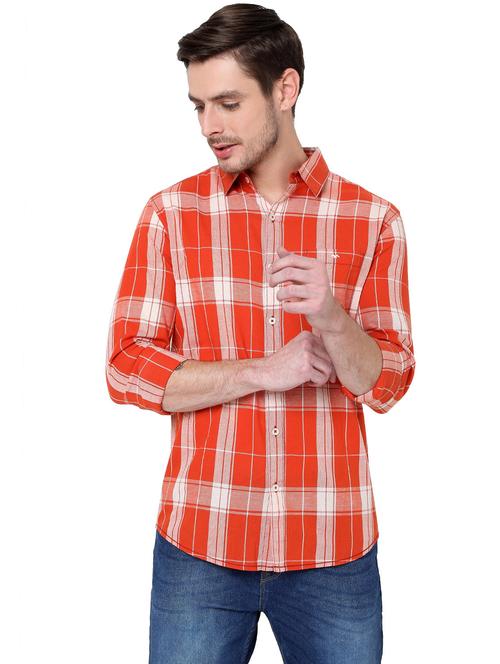 orange cotton casual shirt - 19088069 - Very Small Image - 1