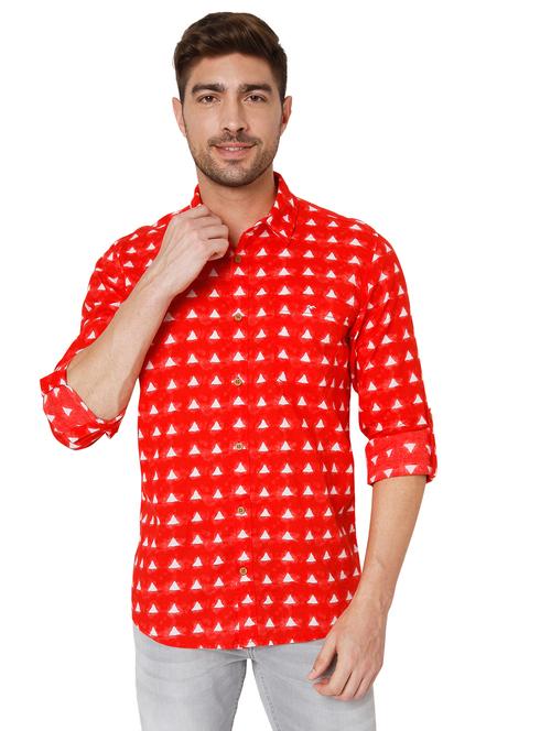 red cotton casual shirt - 19088088 - Very Small Image - 1