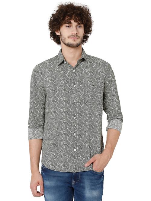 grey printed casual shirt - 19088095 - Very Small Image - 1
