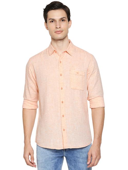 orange cotton casual shirt - 19088117 - Very Small Image - 1