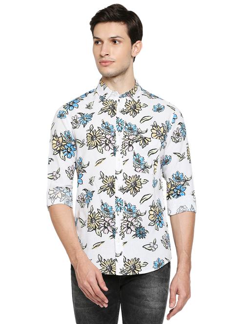 white cotton linen casual shirt - 19088129 - Very Small Image - 1