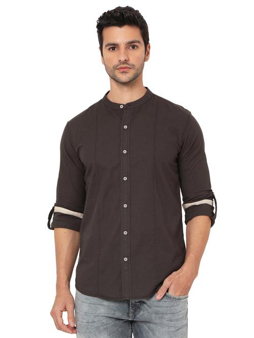 grey cotton casual shirt - 19088193 - Very Small Image - 1