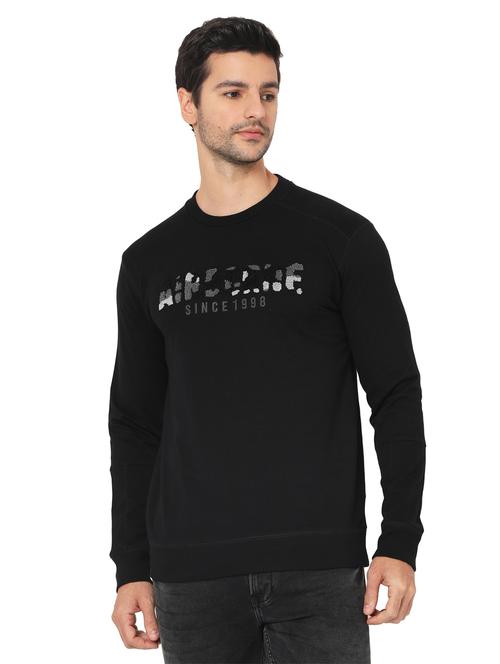 black cotton sweatshirt - 19088267 - Very Small Image - 1