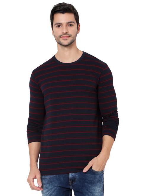 blue striped regular t-shirt - 19088333 - Very Small Image - 1